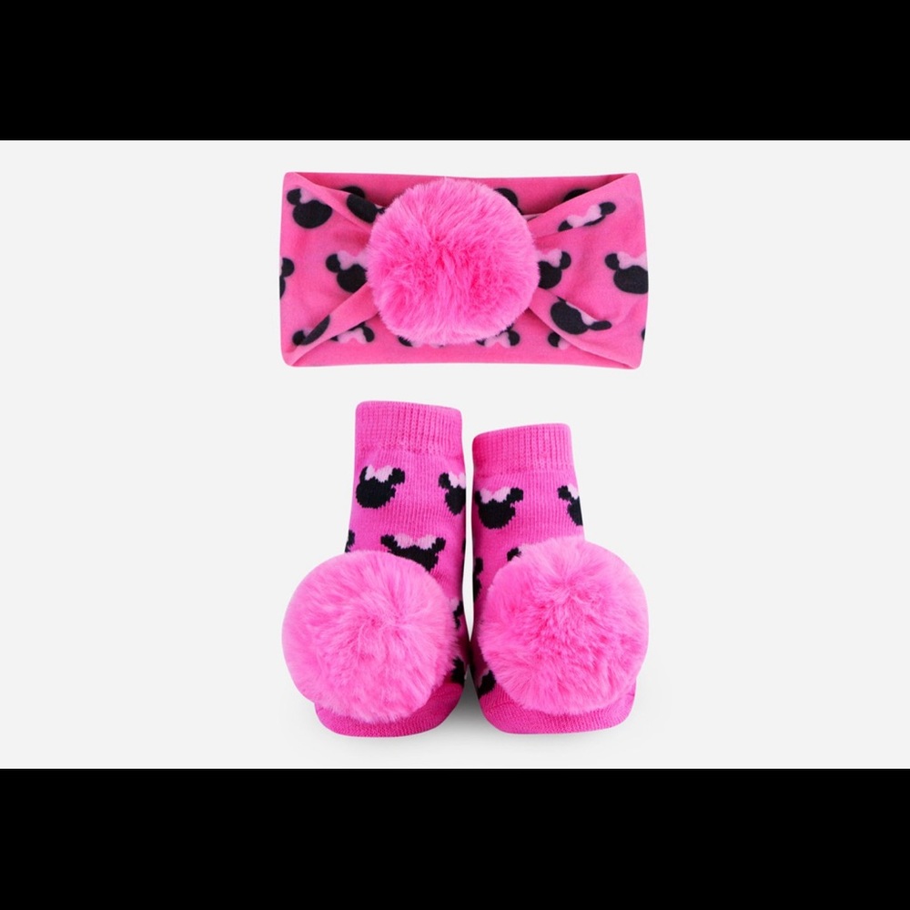 Minnie Mouse Pom Pom Headband Gift Set